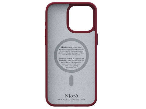 Njord "Suede MagSafe" Cover for Apple iPhone 15 Pro, red