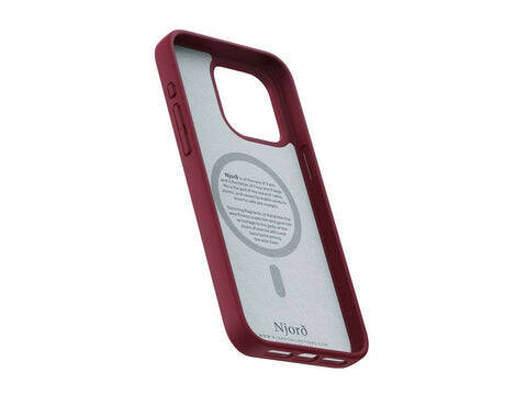 Njord "Suede MagSafe" Cover for Apple iPhone 15 Pro, red