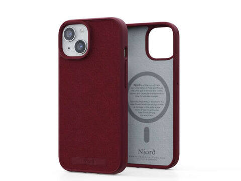 Njord "Suede MagSafe" Cover for Apple iPhone 15 Pro, red