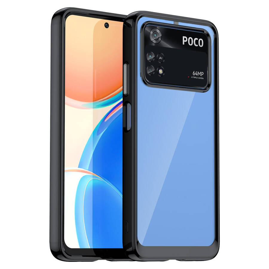 OUTER SPACE CASE FOR XIAOMI POCO M4 PRO COVER WITH A FLEXIBLE FRAME BLACK