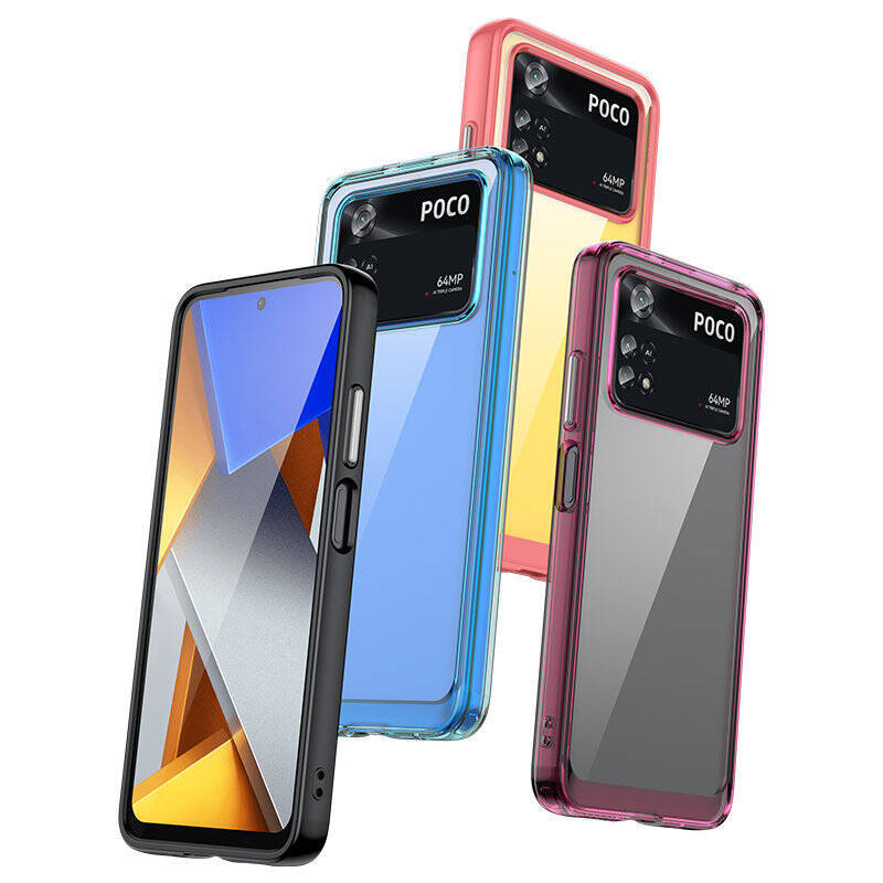 OUTER SPACE CASE FOR XIAOMI POCO M4 PRO COVER WITH A FLEXIBLE FRAME BLACK