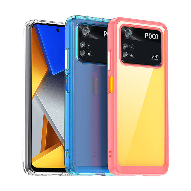 OUTER SPACE CASE FOR XIAOMI POCO M4 PRO COVER WITH A FLEXIBLE FRAME BLACK