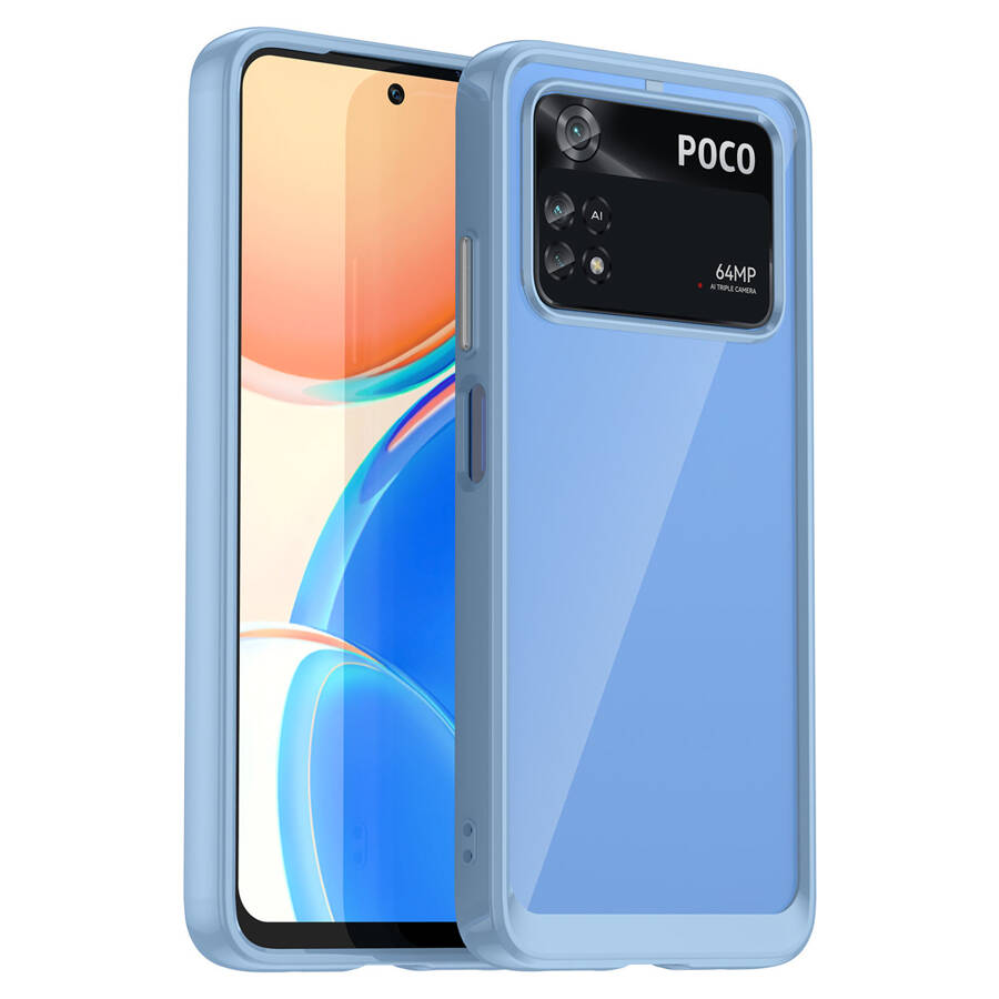 OUTER SPACE CASE FOR XIAOMI POCO M4 PRO COVER WITH A FLEXIBLE FRAME BLUE