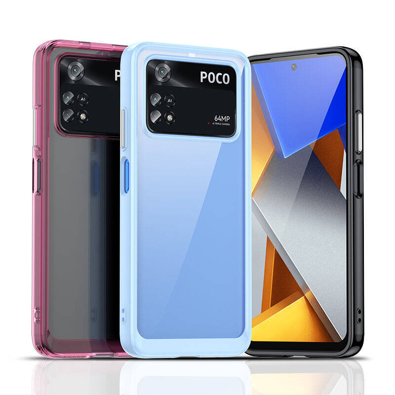 OUTER SPACE CASE FOR XIAOMI POCO M4 PRO COVER WITH A FLEXIBLE FRAME BLUE