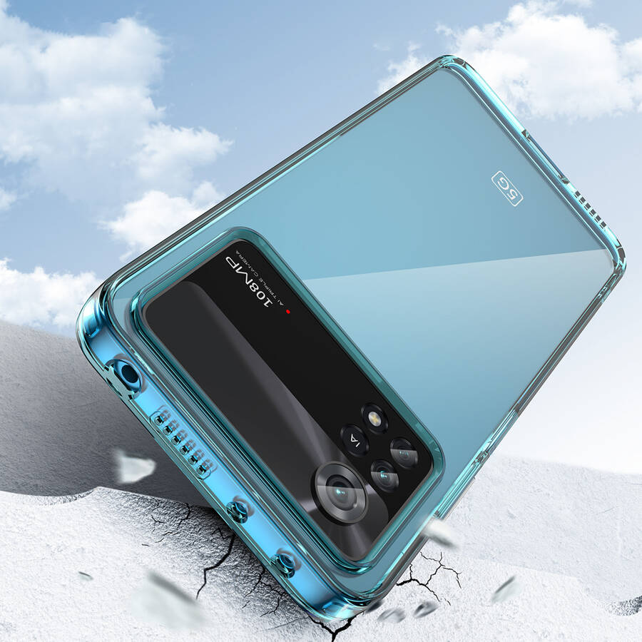 OUTER SPACE CASE FOR XIAOMI POCO X4 PRO 5G COVER WITH A FLEXIBLE FRAME BLUE