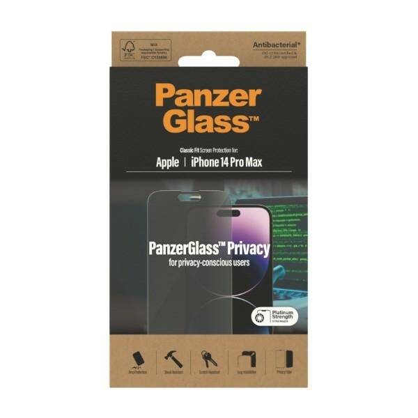 PANZERGLASS CLASSIC FIT IPHONE 14 PRO MAX 6,7" PRIVACY SCREEN PROTECTION ANTIBACTERIAL P2770