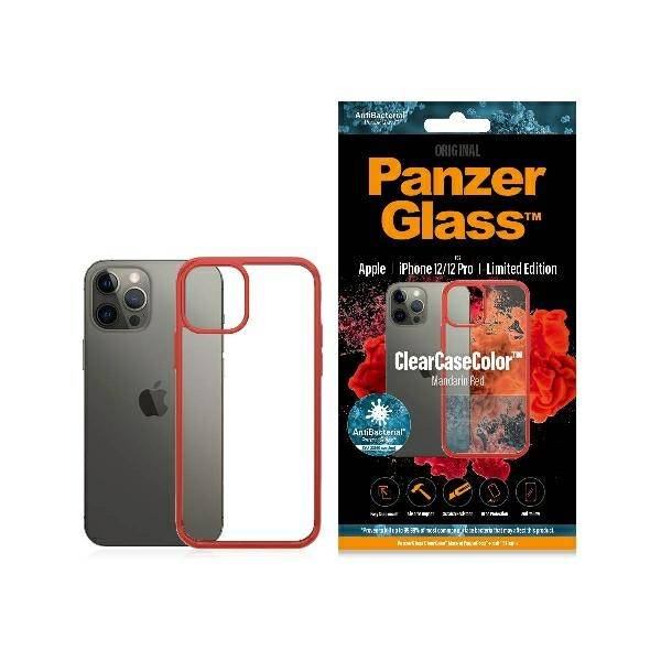 PANZERGLASS CLEAR CASE IPHONE 12 / 12 PRO ANTIBACTERIAL RED