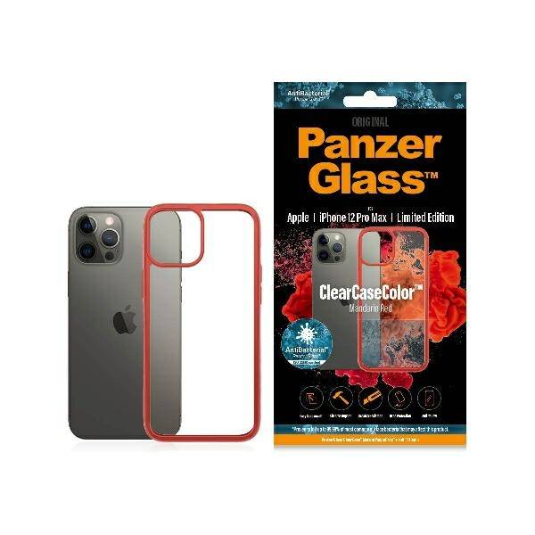 PANZERGLASS CLEAR CASE IPHONE 12 PRO MAX ANTIBACTERIAL RED