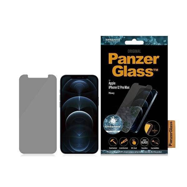 PANZERGLASS TEMPERED GLASS STANDARD SUPER + IPHONE 12 PRO MAX PRIVACY ANTIBACTERIAL