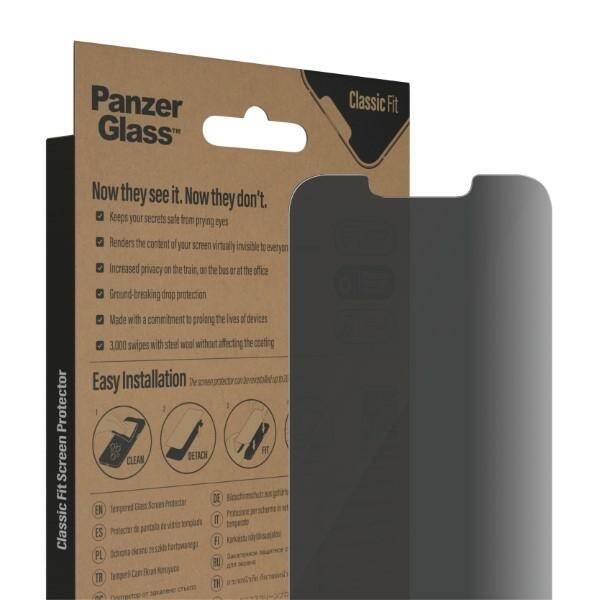 PanzerGlass Classic Fit iPhone 14 / 13 Pro / 13 6,1" Privacy Screen Protection Antibacterial P2767