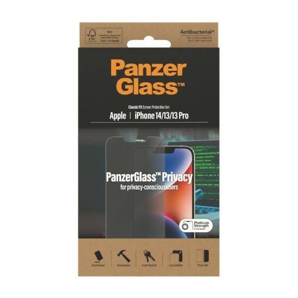 PanzerGlass Classic Fit iPhone 14 / 13 Pro / 13 6,1" Privacy Screen Protection Antibacterial P2767