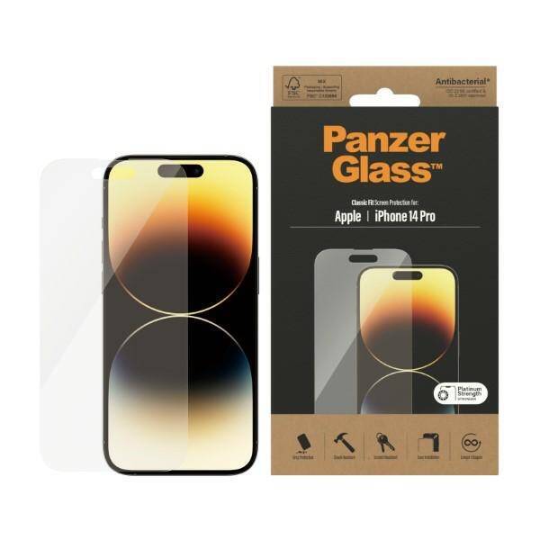 PanzerGlass Classic Fit iPhone 14 Pro 6,1" Screen Protection Antibacterial 2768