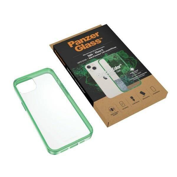 PanzerGlass ClearCase iPhone 13 / 14 / 15 6,1" Antibacterial Military grade Lime 0334