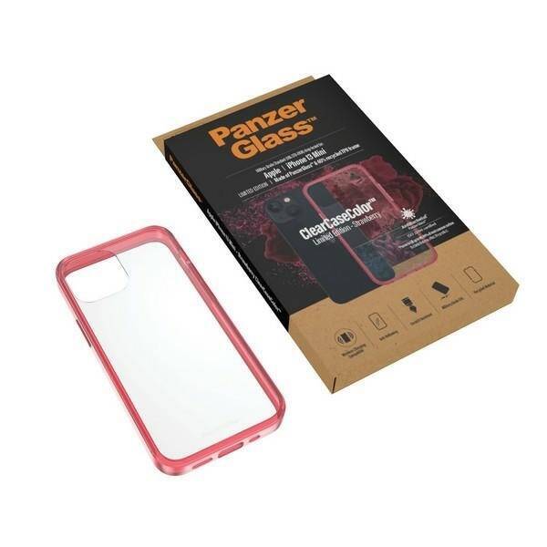 PanzerGlass ClearCase iPhone 13 Mini 5.4" Antibacterial Military grade Strawberry 0330