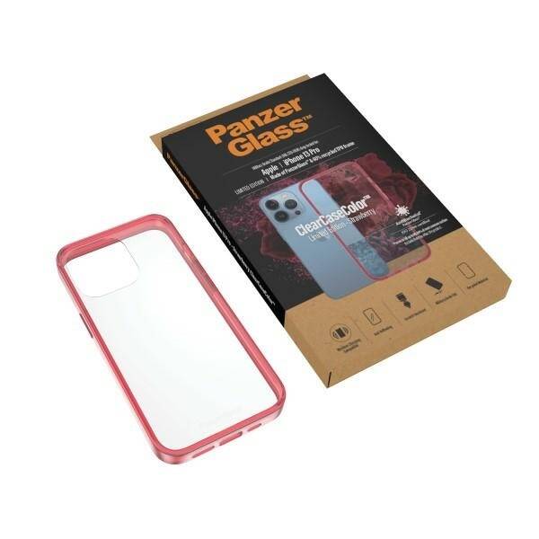 PanzerGlass ClearCase iPhone 13 Pro 6,1" Antibacterial Military grade Strawberry 0340