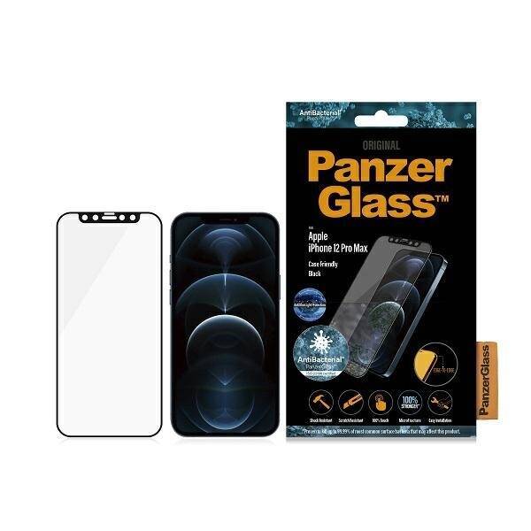 PanzerGlass E2E Anti-Bluelight iPhone 12 Pro Max 6,7" Case Friendly AntiBacterial Microfracture czarny/black