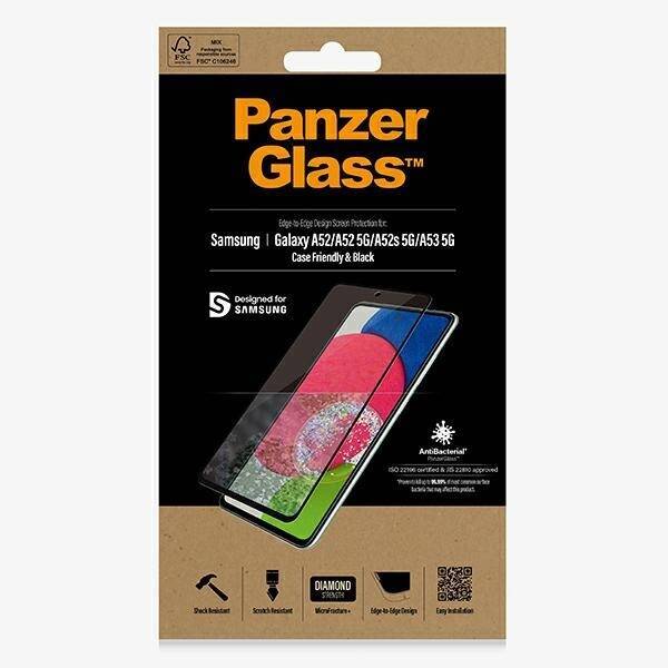 PanzerGlass E2E Microfracture Sam A52 /A52 5G/A53 5G Case Friendly AntiBacterial czarny/black