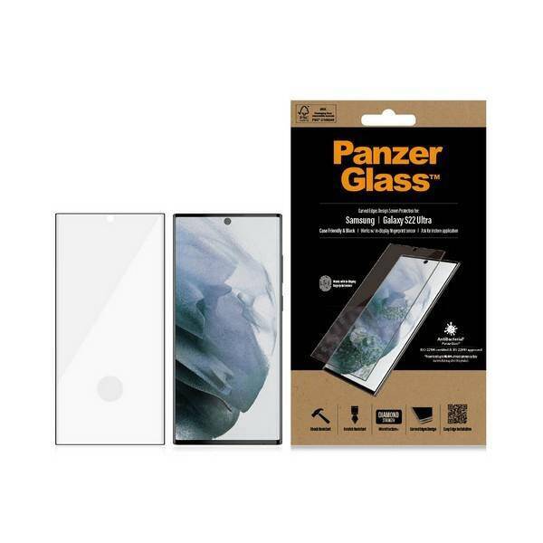 PanzerGlass E2E Microfracture Sam S22 Ultra G908 Case Friendly AntiBacterial czarny/black 7295