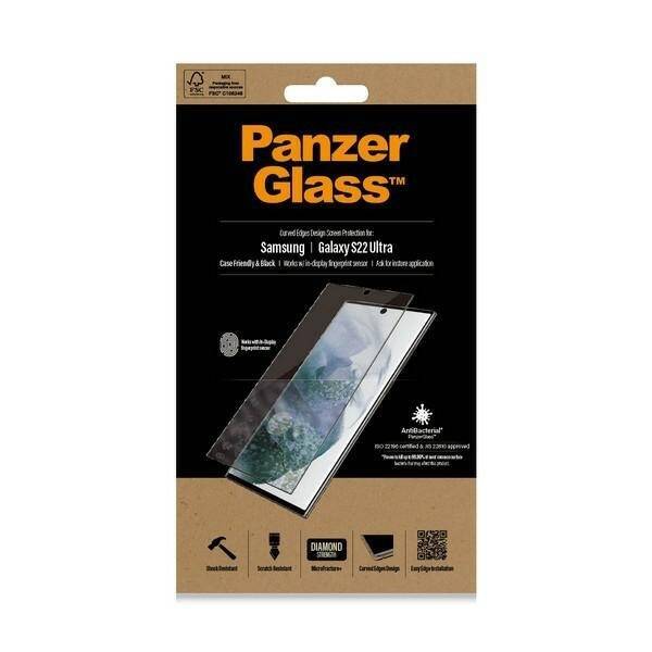 PanzerGlass E2E Microfracture Sam S22 Ultra G908 Case Friendly AntiBacterial czarny/black 7295