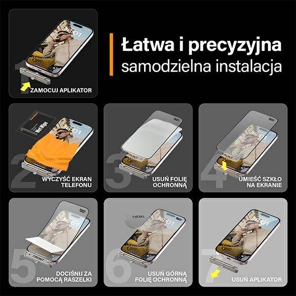 PanzerGlass Matrix D3O UWF iPhone 15 6.1" Ultra-Wide-Fit rPET Screen Protection Easy Aligner Included 2817 hybryda