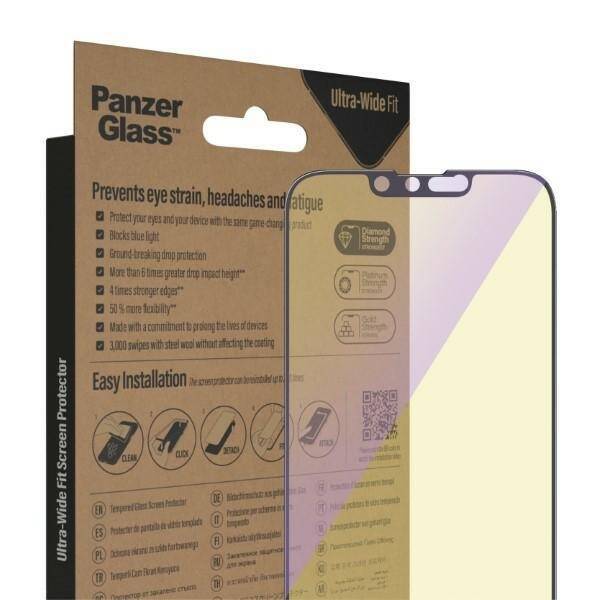 PanzerGlass Ultra-Wide Fit iPhone 14 / 13 Pro / 13 6,1" Screen Protection Antibacterial Easy Aligner Included Anti-blue light 2791