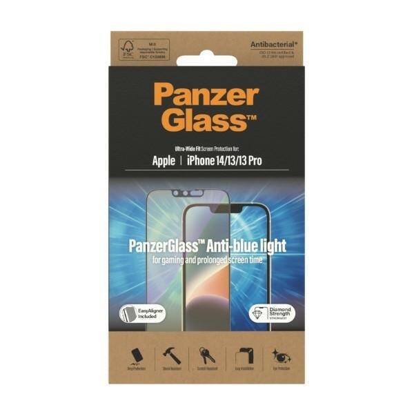 PanzerGlass Ultra-Wide Fit iPhone 14 / 13 Pro / 13 6,1" Screen Protection Antibacterial Easy Aligner Included Anti-blue light 2791