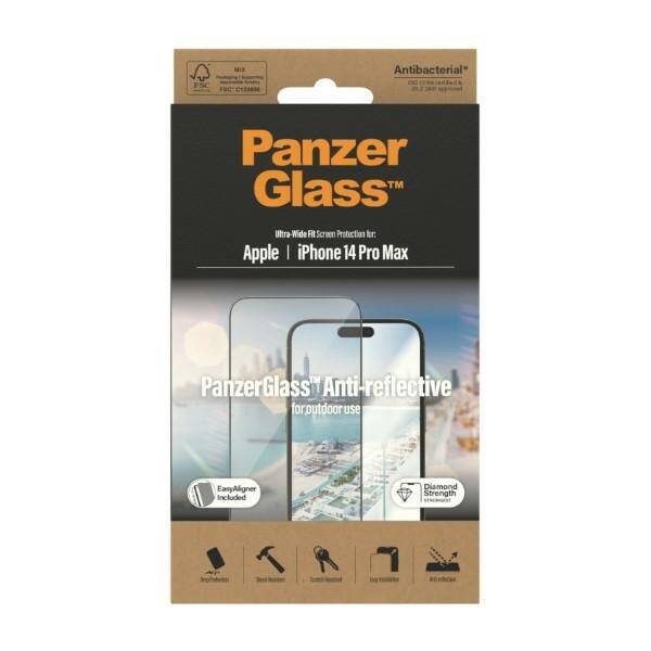 PanzerGlass Ultra-Wide Fit iPhone 14 Pro Max 6,7" Screen Protection Anti-reflective Antibacterial Easy Aligner Included 2790