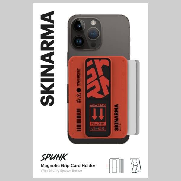 Portfel Skinarma Mirage Spunk Wallet      Magnetic Grip Stand pomarańczowy