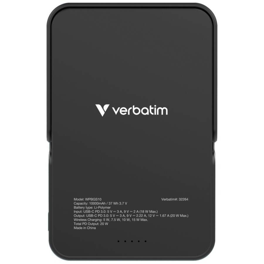 Powerbank Verbatim Charge n Go 10000mAh   z podstawką Magnetic Wireless czarny 32264