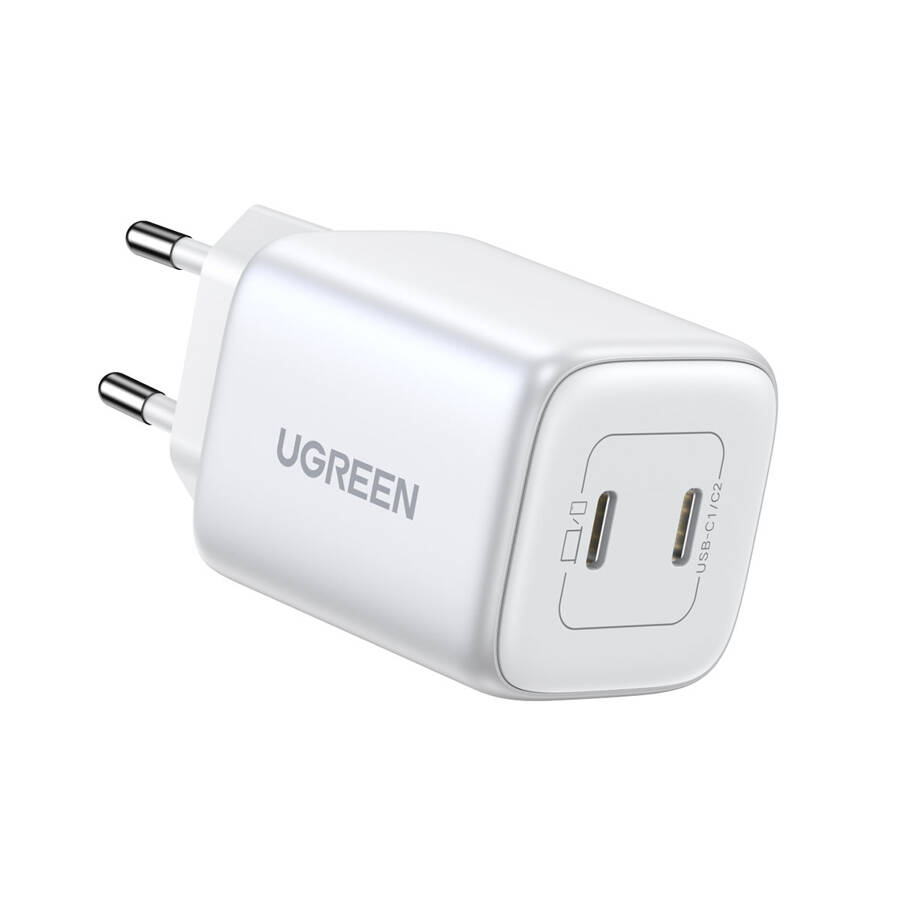 QUICK CHARGER GAN 2 X USB-C 45W QC PD UGREEN CD294 - WHITE