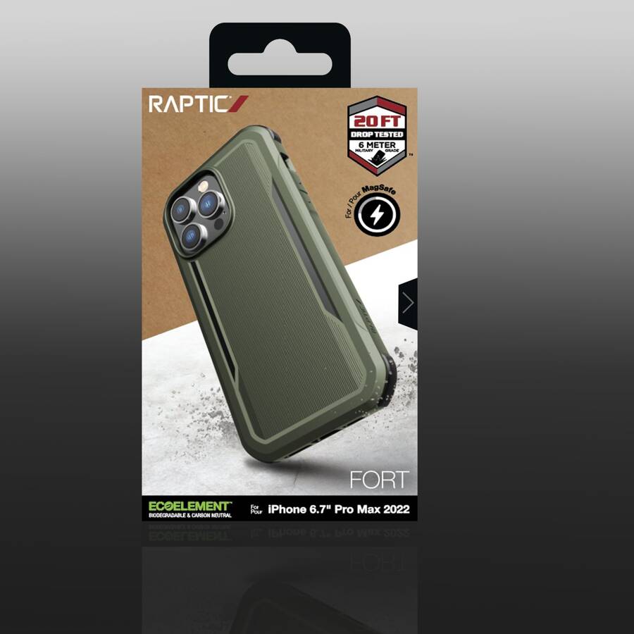 RAPTIC X-DORIA FORT CASE IPHONE 14 PRO MAX WITH MAGSAFE ARMORED COVER GREEN