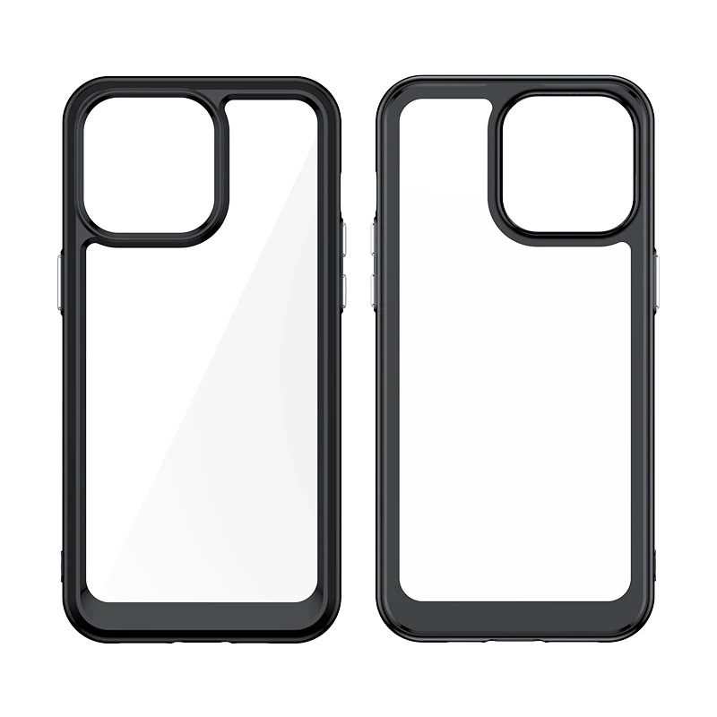 REINFORCED CASE WITH FLEXIBLE FRAME FOR IPHONE 15 PRO OUTER SPACE - TRANSPARENT