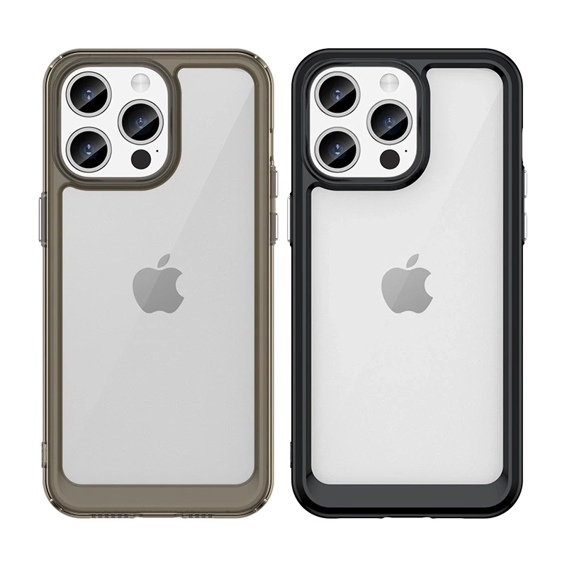 REINFORCED CASE WITH FLEXIBLE FRAME FOR IPHONE 15 PRO OUTER SPACE - TRANSPARENT