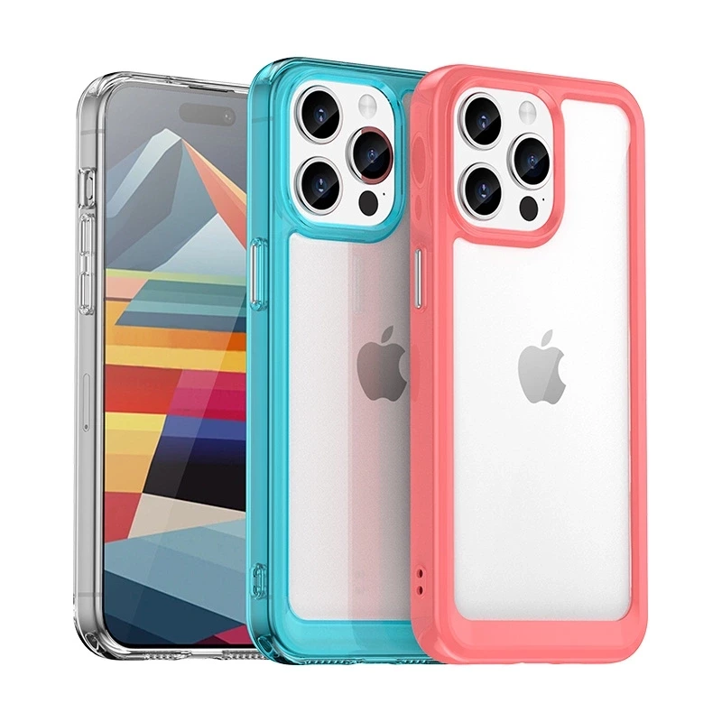 REINFORCED CASE WITH FLEXIBLE FRAME FOR IPHONE 15 PRO OUTER SPACE - TRANSPARENT