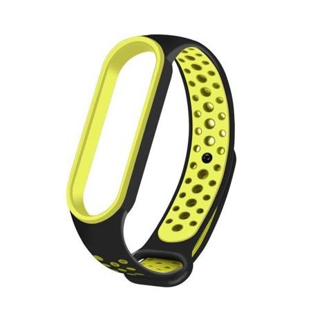 REPLACEMENT SILICONE WRISTBAND XIAOMI MI BAND 5 BLACK-LIME DOTS