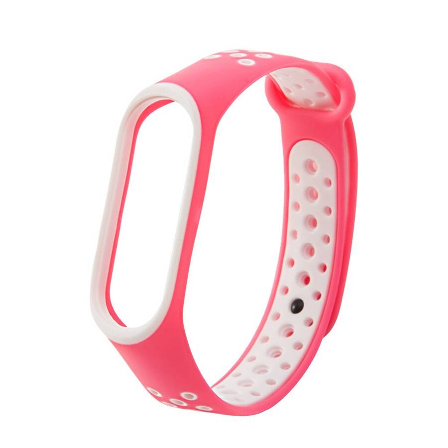 REPLACMENT BAND STRAP FOR XIAOMI MI BAND 4 / MI BAND 3 DOTS PINK-WHITE