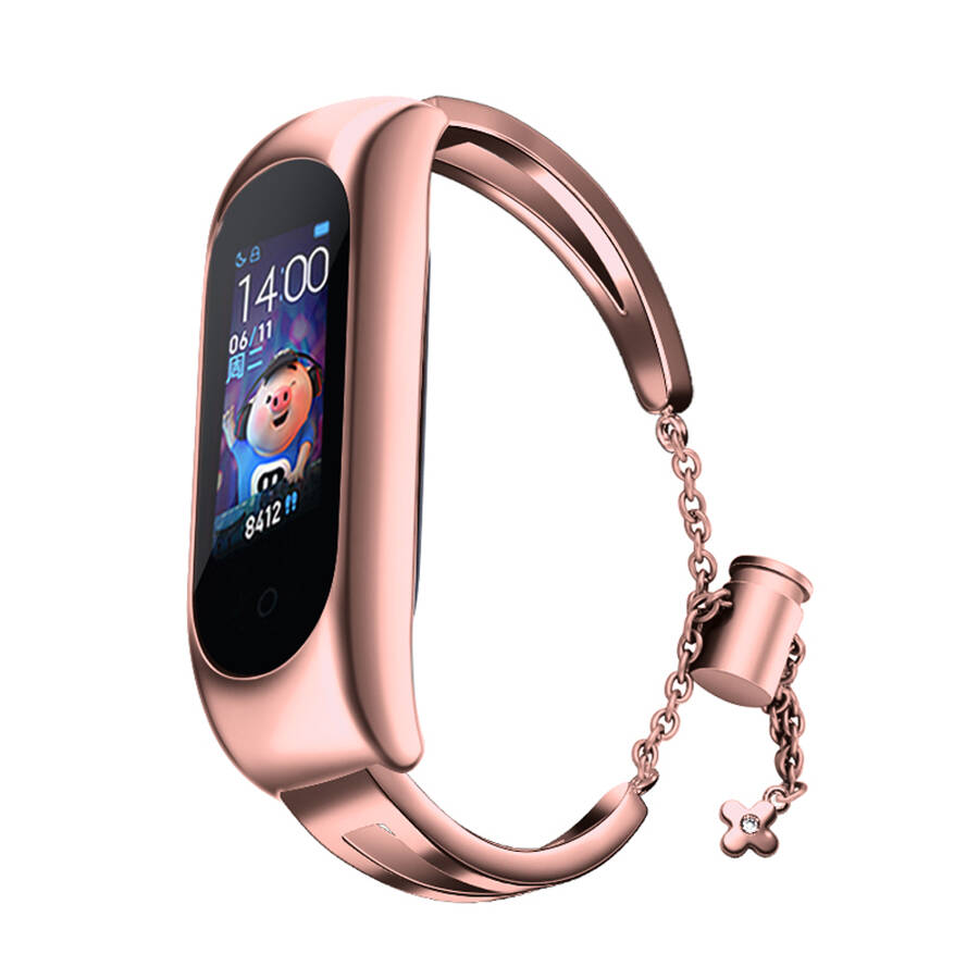 REPLACMENT METAL BAND BRACELET STRAP FOR XIAOMI MI BAND 6 / 5 / 4 / 3 PINK