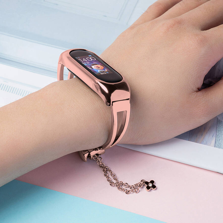 REPLACMENT METAL BAND BRACELET STRAP FOR XIAOMI MI BAND 6 / 5 / 4 / 3 PINK