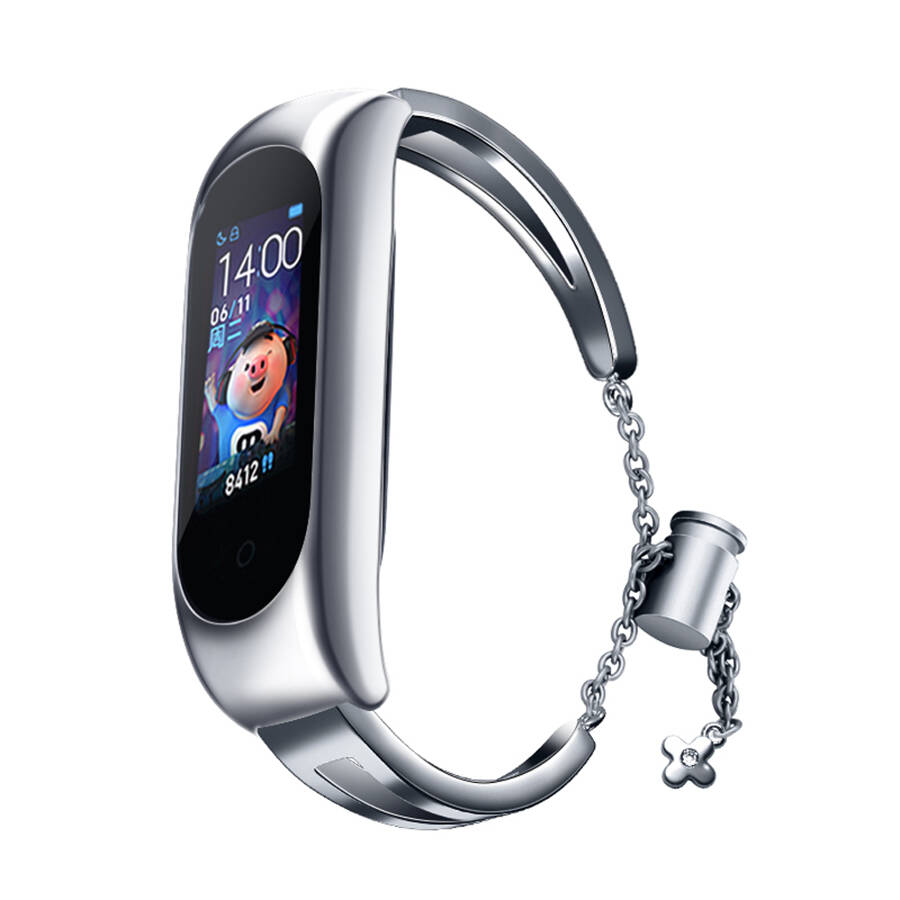 REPLACMENT METAL BAND BRACELET STRAP FOR XIAOMI MI BAND 6 / 5 / 4 / 3 SILVER