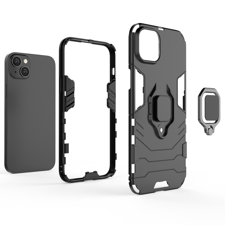 RING ARMOR CASE FOR IPHONE 14 PRO ARMORED COVER MAGNETIC HOLDER RING BLACK