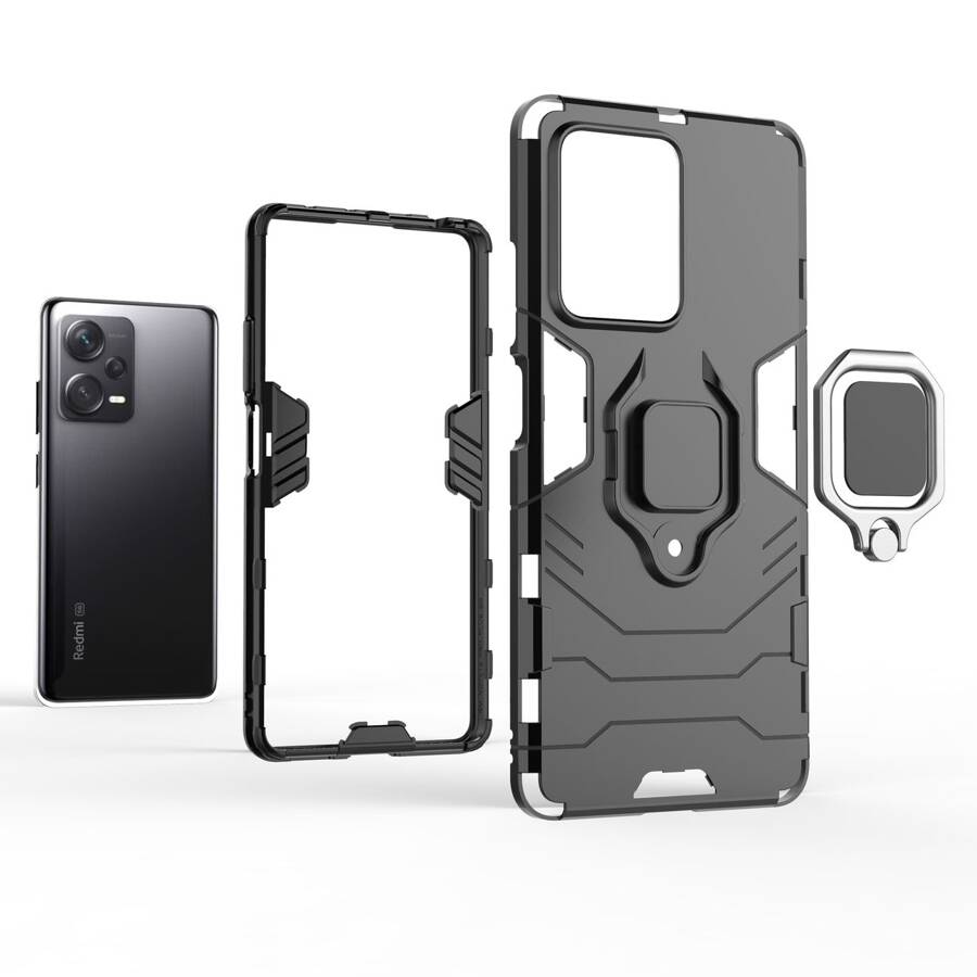 RING ARMOR CASE FOR XIAOMI REDMI NOTE 12 PRO+ ARMORED COVER MAGNETIC HOLDER RING BLACK