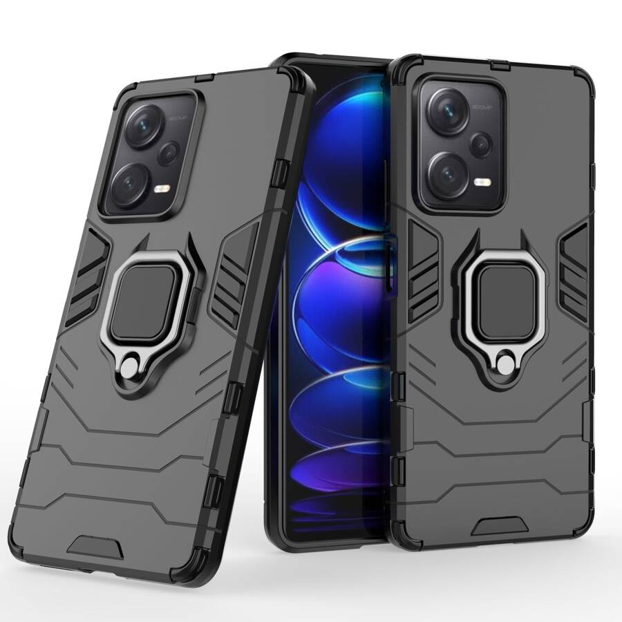 RING ARMOR CASE FOR XIAOMI REDMI NOTE 12 PRO+ ARMORED COVER MAGNETIC HOLDER RING BLACK