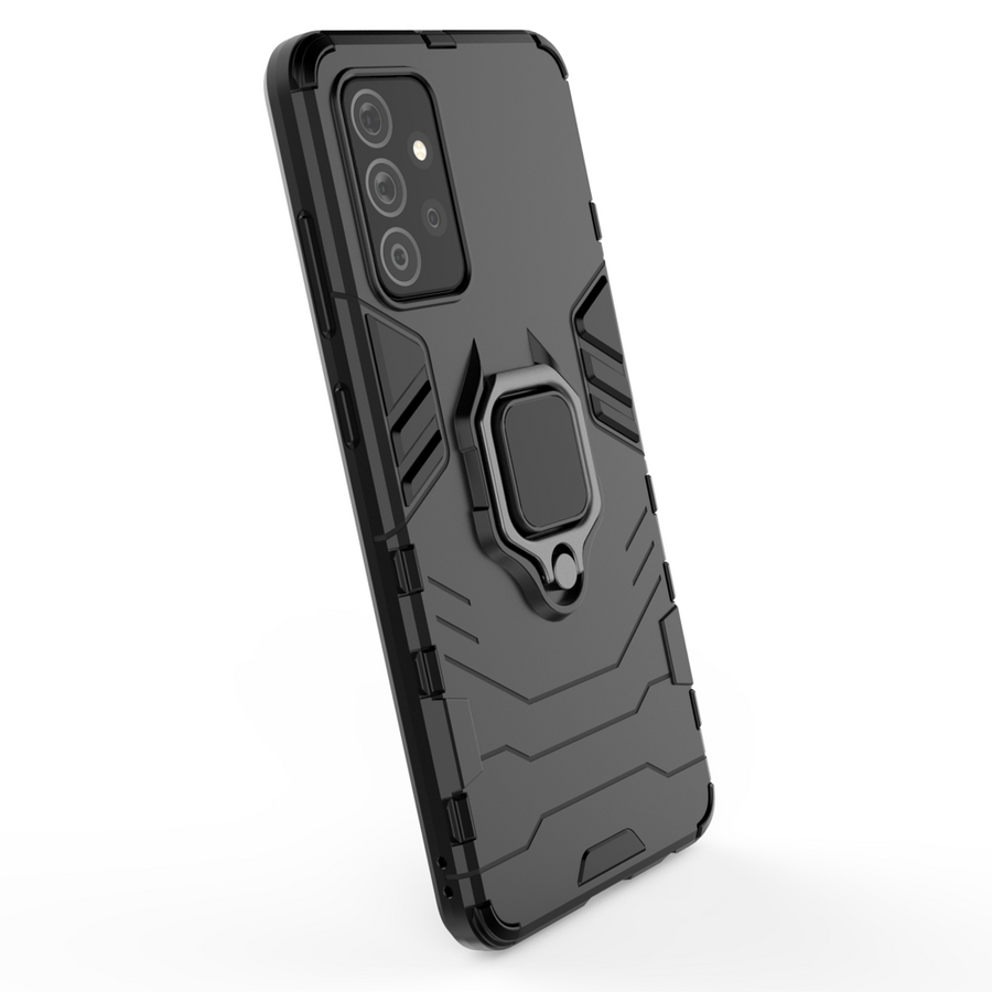 RING ARMOR CASE KICKSTAND TOUGH RUGGED COVER FOR SAMSUNG GALAXY A72 4G BLACK