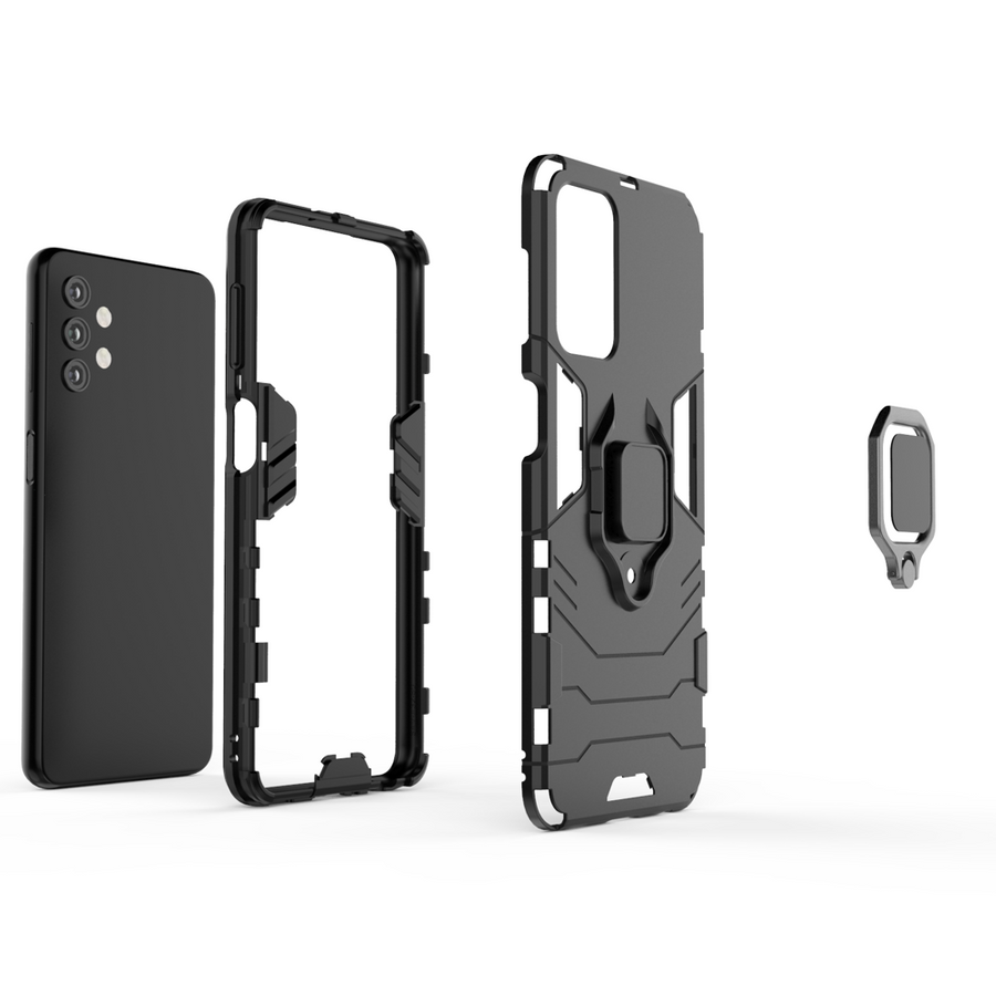 RING ARMOR TOUGH HYBRID CASE COVER + MAGNETIC HOLDER FOR SAMSUNG GALAXY A13 5G BLACK