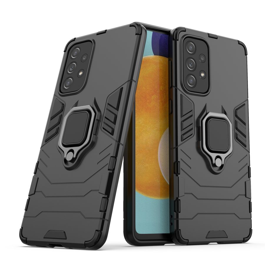 RING ARMOR TOUGH HYBRID CASE COVER + MAGNETIC HOLDER FOR SAMSUNG GALAXY A73 BLACK