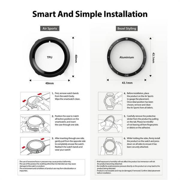 RINGKE AIR & BEZEL STYLING GALAXY WATCH 4 40 MM BLACK