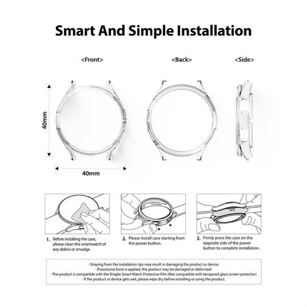 RINGKE SLIM 2-PACK GALAXY WATCH 4 44 MM CLEAR & BLACK