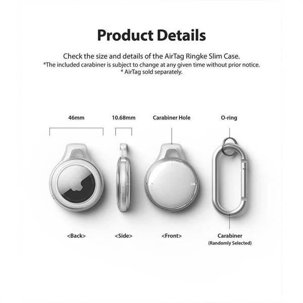 RINGKE SLIM APPLE AIRTAG SMOKE BLACK