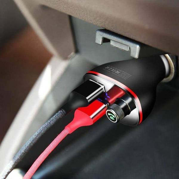 ROCK B300 2-PORT USB CAR CHARGER + TRANSMITER FM BLACK