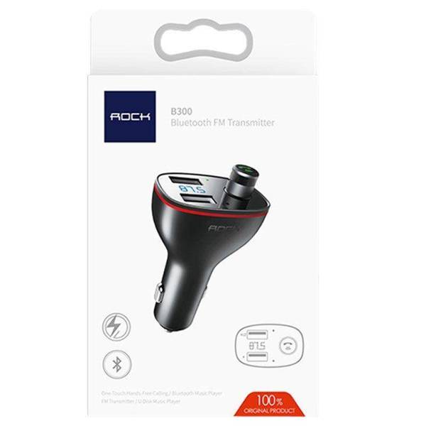 ROCK B300 2-PORT USB CAR CHARGER + TRANSMITER FM BLACK